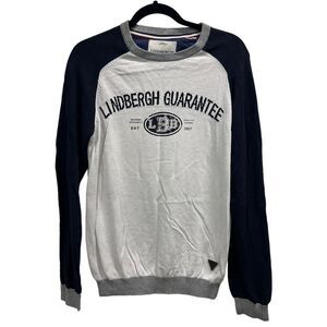 Lindbergh blue white long sleeve mens sweater crew neck see‎ note Size: S